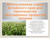Использование сырья Алтайского края для производства обогащенных продуктов питания