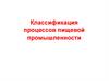 Классификация процессов пищевой промышленности