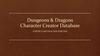 Dungeons & Dragons. Character Creator Database