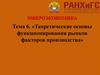 Тема 6. Теоретические основы функционирования рынков факторов производства. Лекция 7. Рынок земли и природных ресурсов