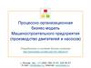 Процессно-организационная бизнес-модель Машиностроительного предприятия (производство двигателей и насосов)