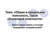 Общая и предельная полезность. Закон убывающей полезности