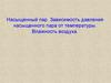 Насыщенный пар. Зависимость давления насыщенного пара от температуры. Влажность воздуха