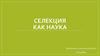 Селекция как наука. История создания. 9 класс