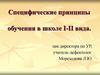 Специфические принципы обучения в школе I-II вида
