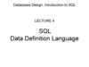 SQL Data Definition Language