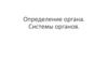 Определение органа. Системы органов