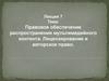 Правовое обеспечение распространения мультимедийного контента. Лицензирование и авторское право. Лекция 7