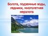 Болота, подземные воды, ледники, многолетняя мерзлота