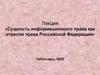 Сущность информационного права как отрасли права Российской Федерации