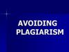 Avoiding plagiarism