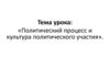 Политический процесс и культура политического участия
