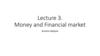 Money and Financial market. Lecture 3