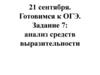 Готовимся к ОГЭ. Задание 7: анализ средств выразительности. Средства художественной выразительности