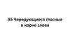 Чередующиеся гласные в корне слова. Задание А5