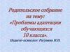 Родительское собрание на тему: «Проблемы адаптации обучающихся 10 класса»