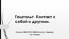 Гештальт. Контакт с собой и другими