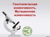 Генотипическая изменчивость. Мутационная изменчивость
