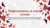 Орфограммы в корне слова
