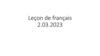 Leçon de français