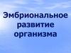 Эмбриональное развитие организма