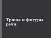 Тропы и фигуры речи