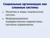 Понятие и виды социальных систем. Информационно-поведенческие подсистемы системы управления