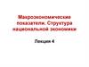 Макроэкономические показатели. Структура национальной экономики. Лекция 4