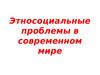 Этносоциальные проблемы в современном мире