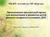 Организация предметной среды для воспитания и развития детей раннего возраста в условиях ДОУ