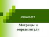 Матрицы и определетели