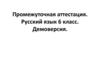 Промежуточная аттестация. Русский язык. 6 класс. Демоверсия