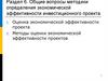 Общие вопросы методики определения экономической эффективности инвестиционного проекта