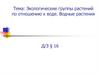 Экологические группы растений по отношению к воде. Водные растения