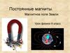 Постоянные магниты. Магнитное поле Земли. Урок физики. 8 класс