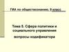 Сфера политики и социального управления вопросы кодификатора