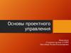 Основы проектного управления