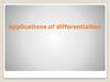 Applications of differentiation