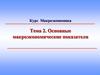Основные макроэкономические показатели