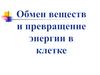 Обмен веществ и превращение энергии в клетке