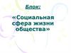Социальная сфера жизни общества. Социальная политика