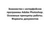 Знакомство с интерфейсом программы Adobe Photoshop. Основные принципы работы. Форматы документов