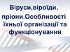 Віруси, віроїди, пріони. Особливості їхньої організації та функціонування