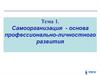 Самоорганизация - основа профессионально-личностного развития