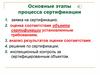 Основные этапы процесса сертификации