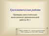 Грамматическая работа. Проверка самостоятельно выполненной грамматической работы № 1