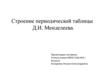 Строение периодической таблицы Д.И. Менделеева