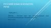 Русский язык как государственный Российской Федерации. Языковая политика. Язык и речь
