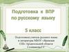 Подготовка к ВПР по русскому языку. 5 класс