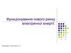 Функціонування нового ринку електричної енергії